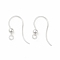 Transparent Resin Earring Hooks, with 316 Stainless Steel Round Beads and Horizontal Loop, Silver, 16x12x3mm, Hole: 1.2mm, 21 Gauge, Pin: 0.7mm