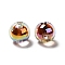 UV Plating Rainbow Iridescent Transparent Acrylic Beads, Two Tone, Round, Saddle Brown, 15.5x15mm, Hole: 2.5mm