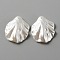 Pearlized Acrylic Imitation Pearl Pendants, Leaf Charms, White, 30~31x26~26.5x6~8mm, Hole: 1.5mm