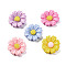 Opaque Resin Cabochons, Flowers, Mixed Color, 26x24x6.5mm