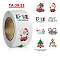 Paper Self-Adhesive Stickers, Flat Round, for Presents Decoration, Round with Christmas Theme, Mixed Color, 25mm