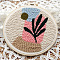 DIY Punch Embroidery Starter Kit, Including Fabric, Yarns, Punch Needle, Embroidery Hoop, Leaf Pattern, 200x200mm