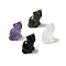 Natural Gemstone Cat Healing  Figurines, Reiki Energy Stone Display Decorations, for Home Feng Shui Ornament, 29~30.5x22~23x19~20mm