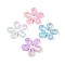 UV Plating Opaque Acrylic Beads, Flower, Mixed Color, 42x43x7mm, Hole: 1.8mm