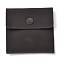 Square Velvet Jewelry Bags, with Snap Fastener, Black, 10x10x1cm