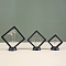 Plastic Frame Stands, with Transparent Membrane, 3D Floating Frame Display Holder, Coin Display Box, Rhombus, Black, 7x7x2cm