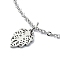 Non-Tarnish 304 Stainless Steel Pendant Necklaces, Leaf, Stainless Steel Color, 18.03 inch(45.8cm)