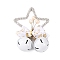 Christmas Plastic Star with Bell Pendant Decorations, for Christmas Tree Hanging Ornaments, White, 140x93x40mm, Hole: 16x18mm