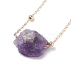 Natural Amethyst Raw Stone Pendant Necklace for Women NJEW-JN03781-03-1