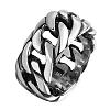 Punk Rock Style Unisex 316L Surgical Stainless Steel Curb Chain Hollow Wide Band Rings RJEW-BB06712-11-2
