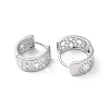 Brass Micro Pave Cubic Zirconia Hoop Earrings EJEW-P259-01P-2