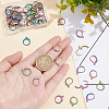 DICOSMETIC 60Pcs 2 Style Rainbow Color 304 Stainless Steel Leverback Earring Findings STAS-DC0010-40-3