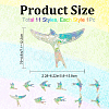 11Pcs Bird Colorful Suncatcher Rainbow Prism Electrostatic Glass Stickers DIY-WH0409-69H-2