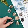 CHGCRAFT 12pcs 3 colors Hollow Alloy 1-Hole Buttons BUTT-CA0001-03-3