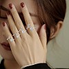 Anti-Tarnish Rhodium Plated 925 Sterling Silver Initial Letter Open Cuff Ring JR852U-7