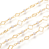 3.28 Feet Brass Handmade Beaded Chain X-CHC-I031-02G-1