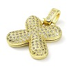 Brass Micro Pave Clear Cubic Zirconia Pendants KK-M279-01G-X-2