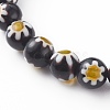 Handmade Millefiori Lampwork Round Beads Stretch Bracelets BJEW-JB06057-01-3