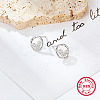 Rhodium Plated 925 Sterling Silver Stud Earring XF5476-3-2
