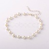 Trendy Glass Pearl Anklets AJEW-AN00035-01-2