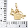 Rack Plating Brass Clear Cubic Zirconia European Dangle Charms KK-P287-14G-3