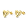 Rack Plating Brass Heart Stud Earrings for Women EJEW-Q780-11G-1