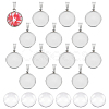 Unicraftale 50Pcs Flat Round 304 Stainless Steel Pendant Cabochon Settings FIND-UN0002-52-1