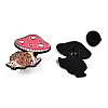 Hedgehog with Mushroom Enamel Pin JEWB-N007-253-3