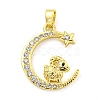 Brass Micro Pave Clear Cubic Zirconia Pendant FIND-Z044-03L-1