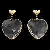 Glass Heart Dangle Stud Earrings EJEW-Q800-17A-KCG-2