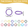   160pcs 16 Colors Baking Painted Iron Jump Rings IFIN-PH0001-85-2