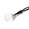 Teardrop Openable Container Glass Pendant Necklace NJEW-P258-02-2