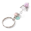 Angel Acrylic Beaded Keychain with Flower Opaque Resin Charms KEYC-JKC00533-3