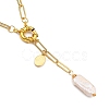 Natural Baroque Pearl Keshi Pearl Lariat Necklaces NJEW-JN03042-11