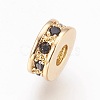 Brass Micro Pave Cubic Zirconia Beads ZIRC-F088-037G-2