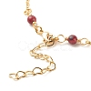 Natural Dyed Malaysia Jade Link Anklets for Women AJEW-AN00474-04-5