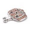 Eco-friendly Brass Micro Pave Dark Orange Cubic Zirconia Pendants KK-D079-22P-3