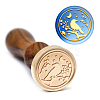 Brass Wax Seal Stamp with Handle AJEW-WH0184-1077-5