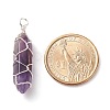 Natural Gemstone Double Terminated Pointed Pendants PALLOY-JF01227-3