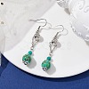 Synthetic GreenTurquoise Dangle Earrings EJEW-JE05621-01-2