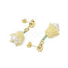 Handmade Glass Seed Beads Flower Stud Earrings EJEW-MZ00277-6