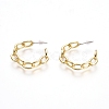 Semicircular Brass Cable Chain Stud Earrings EJEW-E196-07G-1