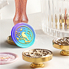 Brass Wax Seal Stamp with Handle AJEW-WH0184-1077-6