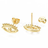 Brass Evil Eye Stud Earrings for Women EJEW-N011-50-3