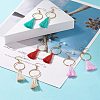 Ring with Cotton Tassel Dangle Earring EJEW-JE04837-2