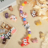 CHGCRAFT 18Pcs 18 Styles Cow/Cattle Food Grade Silicone Beads SIL-CA0002-86-5