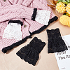 AHADEMAKER 2 Pairs 2 Colors Cotton Lace Sleeves AJEW-GA0004-98-4