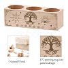 3 Hole Wood Candle Holders DIY-WH0375-006-3