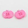 Mixed Color 4-Hole Apple Acrylic Buttons for Clothes Accessories Crafts X-BUTT-E038-M-2