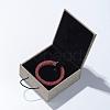 Burlap and Cloth Pendant Necklace Boxes OBOX-D005-02-2